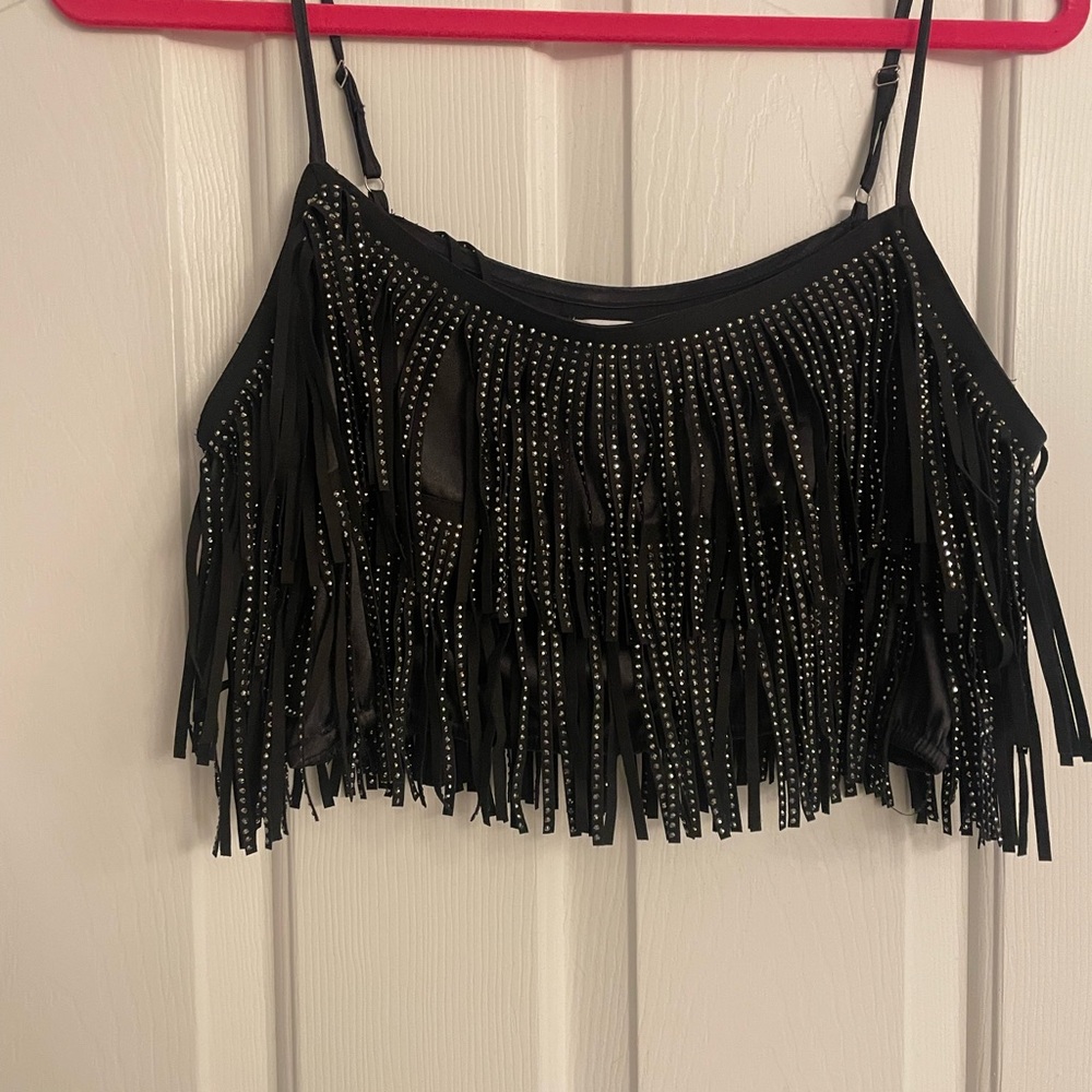 Black sequin top
